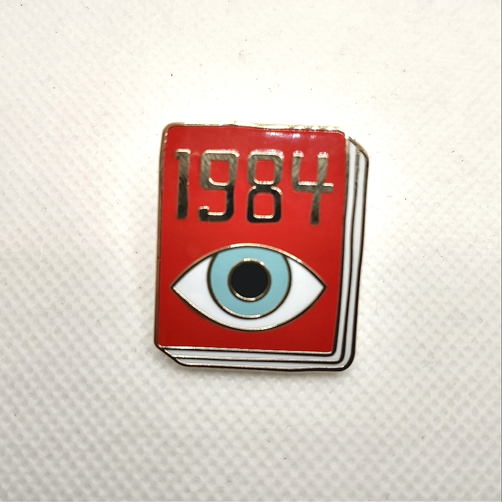 🧁 3/$30 1984 Eyeball Book Cover Enamel Pin NEW